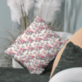 ヴィンテージスタイリッシュピンク&ブルー花柄 クッション