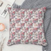 ヴィンテージスタイリッシュピンク&ブルー花柄 クッション