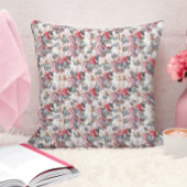 ヴィンテージスタイリッシュピンク&ブルー花柄 クッション