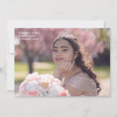 ヴィンテージスタイリッシュピンクMis Quince感謝の写真 サンキューカード (裏面)