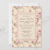 ヴィンテージスタイリッシュフローラブライダルシャワー招待 招待状 (正面)