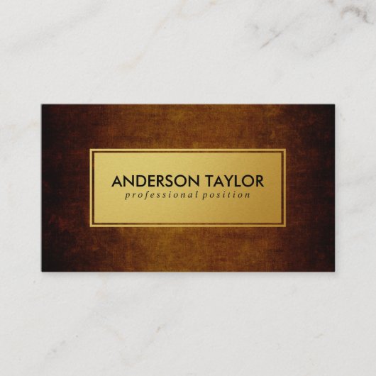 ヴィンテージスタイリッシュブラウンゴールデンラベル 名刺 (正面)