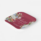 ヴィンテージスタイリッシュブルゴーニュリタイアメントガーデンフローラ ペーパープレート (傾斜あり)