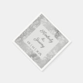ヴィンテージスタイリッシュプター結婚ズスクエア紙 スタンダードカクテルナプキン (角)