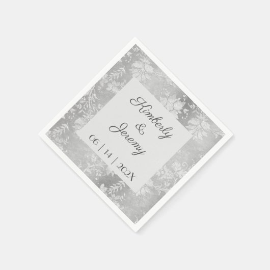 ヴィンテージスタイリッシュプター結婚ズスクエア紙 スタンダードカクテルナプキン (角)