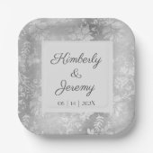 ヴィンテージスタイリッシュプター結婚ズスクエア ペーパープレート (正面)