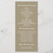 ヴィンテージスタイリッシュランタン結婚式 プログラム (裏面)