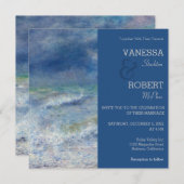 ヴィンテージスタイリッシュルノアールシーサイド結婚式招待状 招待状 (正面/裏面)