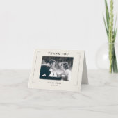 ヴィンテージスタイリッシュ写真結婚のサンキューカード 招待状 (正面)
