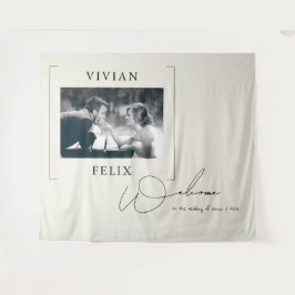 ヴィンテージスタイリッシュ写真結婚の歓迎 タペストリー