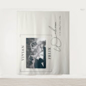 ヴィンテージスタイリッシュ写真結婚の歓迎 タペストリー (正面)