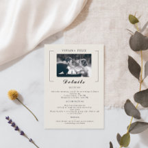 ヴィンテージスタイリッシュ写真結婚の詳細カード
