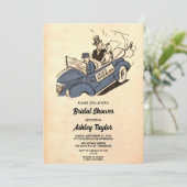 ヴィンテージスタイリッシュ素朴エレガントブライダルシャワー 招待状 (スタンド正面)