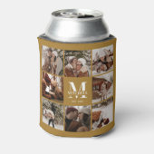 ヴィンテージスタイリッシュ金ゴールドフォトコラージュKeepsake 缶クーラー (缶裏面)