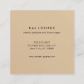 ヴィンテージスタイリッシュ金ゴールドプラークのピンク黒ストライプ色 スクエア名刺 (裏面)