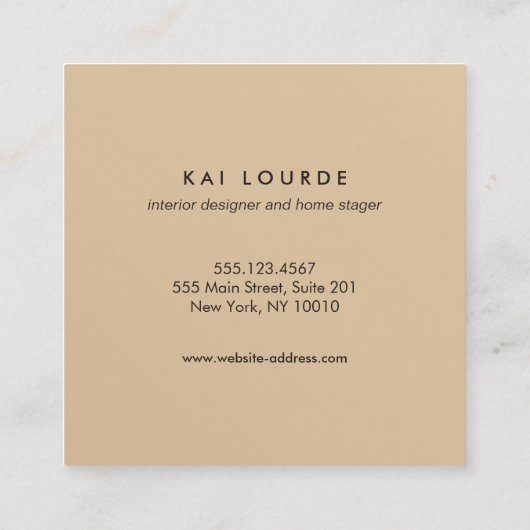 ヴィンテージスタイリッシュ金ゴールドプラークのピンク黒ストライプ色 スクエア名刺 (裏面)