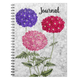 ヴィンテージスタイルあじさい花Journal Notebook ノートブック