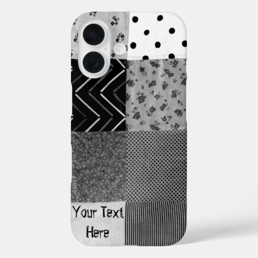 ヴィンテージスタイルおもしろいパッチワーク正方形白黒 Case-Mate iPhoneケース (裏面)