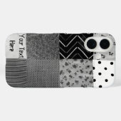 ヴィンテージスタイルおもしろいパッチワーク正方形白黒 Case-Mate iPhoneケース (裏面 (横))