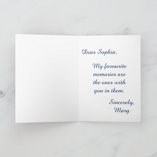 ヴィンテージスタイルかわいらしダークアカデミーガールポートレート カード (内部)