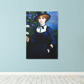 ヴィンテージスタイルかわいらしダークアカデミーガールポートレート キャンバスプリント (インサイチュ (ウッドフロア))