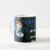ヴィンテージスタイルかわいらしダークアカデミーガールポートレート コーヒーマグカップ (正面左)