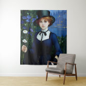 ヴィンテージスタイルかわいらしダークアカデミーガールポートレート タペストリー (インサイチュ)