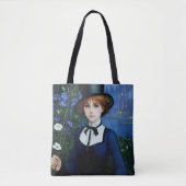 ヴィンテージスタイルかわいらしダークアカデミーガールポートレート トートバッグ (正面)