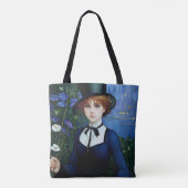 ヴィンテージスタイルかわいらしダークアカデミーガールポートレート トートバッグ (裏面)