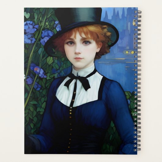 ヴィンテージスタイルかわいらしダークアカデミーガールポートレート プランナー手帳 (裏面)