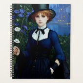 ヴィンテージスタイルかわいらしダークアカデミーガールポートレート プランナー手帳 (正面)
