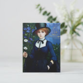 ヴィンテージスタイルかわいらしダークアカデミーガールポートレート ポストカード (スタンド正面)