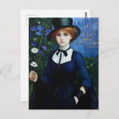 ヴィンテージスタイルかわいらしダークアカデミーガールポートレート ポストカード (正面/裏面)
