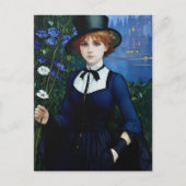 ヴィンテージスタイルかわいらしダークアカデミーガールポートレート ポストカード (正面)