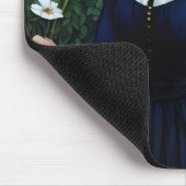 ヴィンテージスタイルかわいらしダークアカデミーガールポートレート マウスパッド (コーナー)