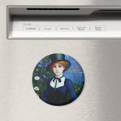 ヴィンテージスタイルかわいらしダークアカデミーガールポートレート マグネット (インサイチュ (食洗機))