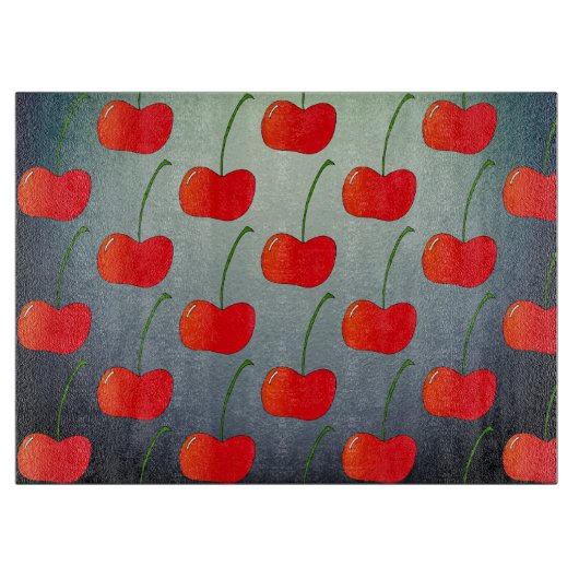 ヴィンテージスタイルさくらんぼガラス切断板 カッティングボード (正面)