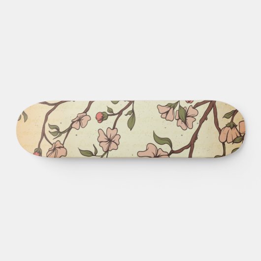 ヴィンテージスタイルさくらんぼブロッサムアート スケートボード (横)