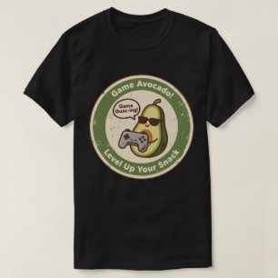 ヴィンテージスタイルのアボカドとゲームコントローラーのゲーマーデザイン Tシャツ
