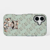 ヴィンテージスタイルのアライグマ パステルカラー iPhone 16ケース (裏面横)