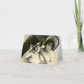 ヴィンテージスタイルのウェディングシャワーのお礼カードのメモ サンキューカード (正面)