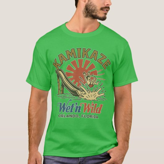 ヴィンテージスタイルのウォーターパーク カミカゼ Tシャツ (正面)