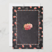 ヴィンテージスタイルのエアメールバイク ローズ 黒板 トラベル セーブザデート (裏面)