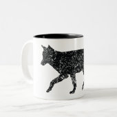 ヴィンテージスタイルのオオカミのマグ ツートーンマグカップ (正面左)