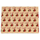 ヴィンテージスタイルのカーディナルギフトバッグ ラージペーパーバッグ (正面)