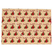 ヴィンテージスタイルのカーディナルギフトバッグ ラージペーパーバッグ (裏面)