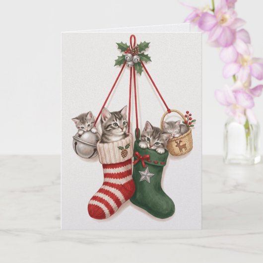 ヴィンテージスタイルのクリスマスキッネのかわいさ カード (蘭)