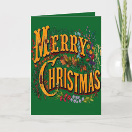 ヴィンテージスタイルのクリスマスホリデーグリーティング シーズンカード