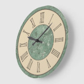 ヴィンテージスタイルのグリーンマーブル壁掛け時計 ラージ壁時計 (傾斜)