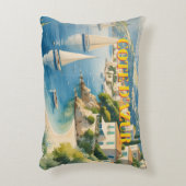 ヴィンテージスタイルのコート・ダジュール フランス旅行 アクセントクッション (正面(垂直))